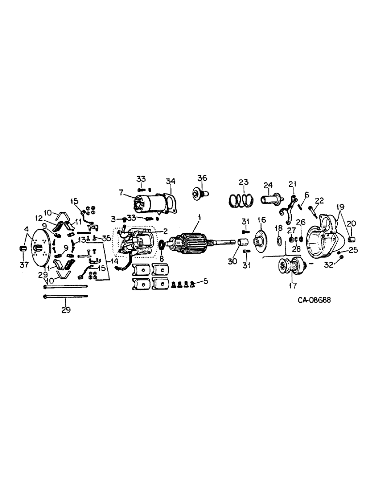 Схема запчастей Case IH 884 - (08-08) - CRANKING MOTOR, DELCO REMY (06) - ELECTRICAL