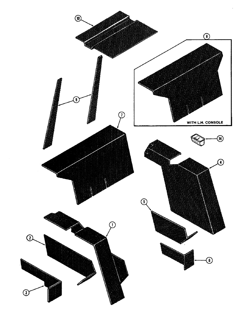 Схема запчастей Case IH 1370 - (480) - CAB, ACOUSTICAL COVERS, USED PRIOR TO CAB SERIAL NUMBER 7824051 (09) - CHASSIS/ATTACHMENTS