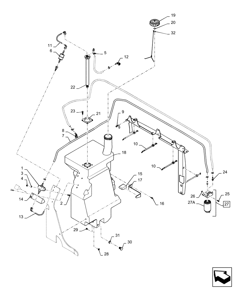 Схема запчастей Case IH SR220 - (10.216.01) - FUEL SYSTEM (SR220-SV300,TR320,TV380) (10) - ENGINE