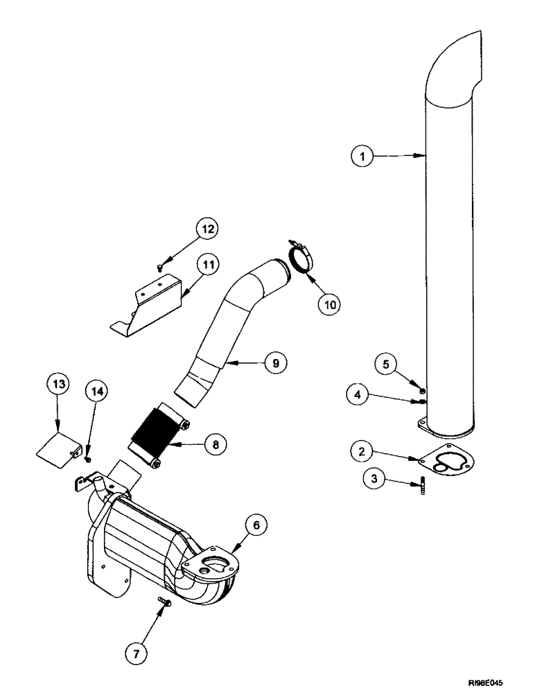 Схема запчастей Case IH MX240 - (2-016) - EXHAUST SYSTEM (02) - ENGINE