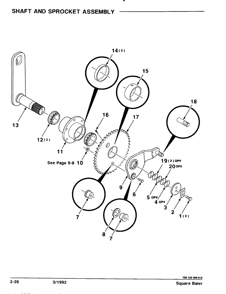 Схема запчастей Case IH 8570 - (2-26) - SHAFT AND SPROCKET ASSEMBLY Driveline