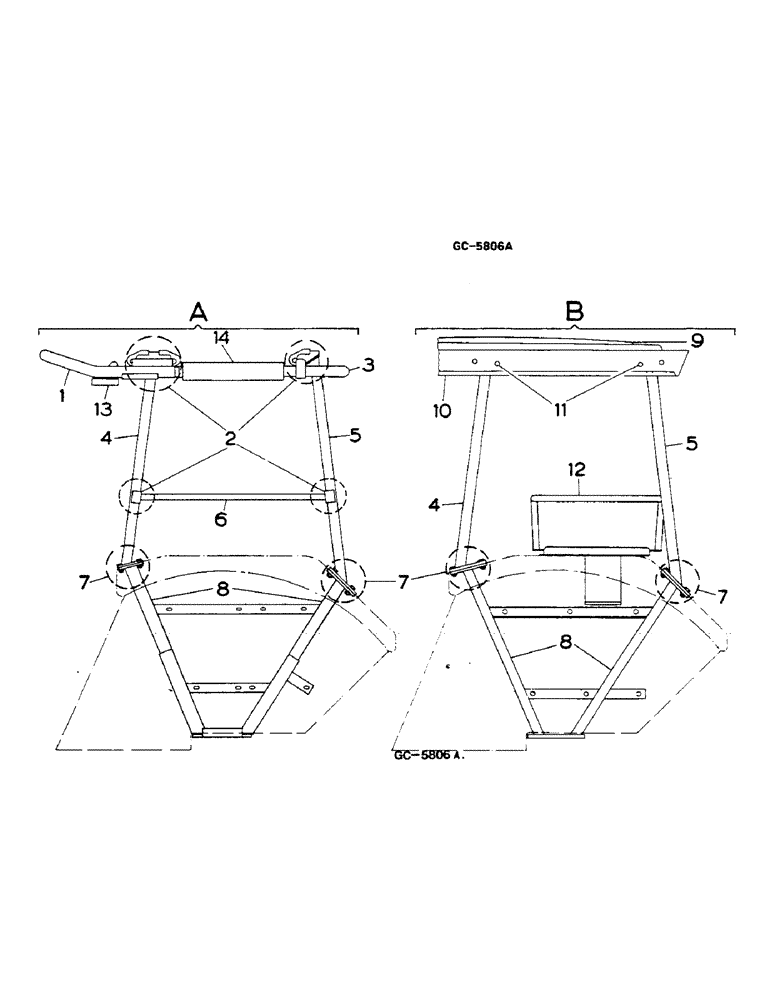 Схема запчастей Case IH 844S - (13-89) - SAFETY FRAME (05) - SUPERSTRUCTURE