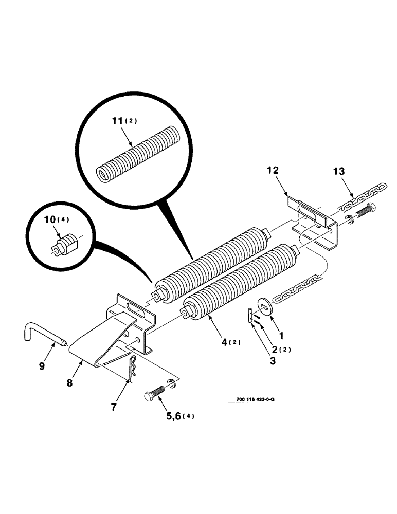 Схема запчастей Case IH 8820 - (7-04) - FLOTATION SPRING ASSEMBLY, LEFT AND RIGHT (09) - CHASSIS