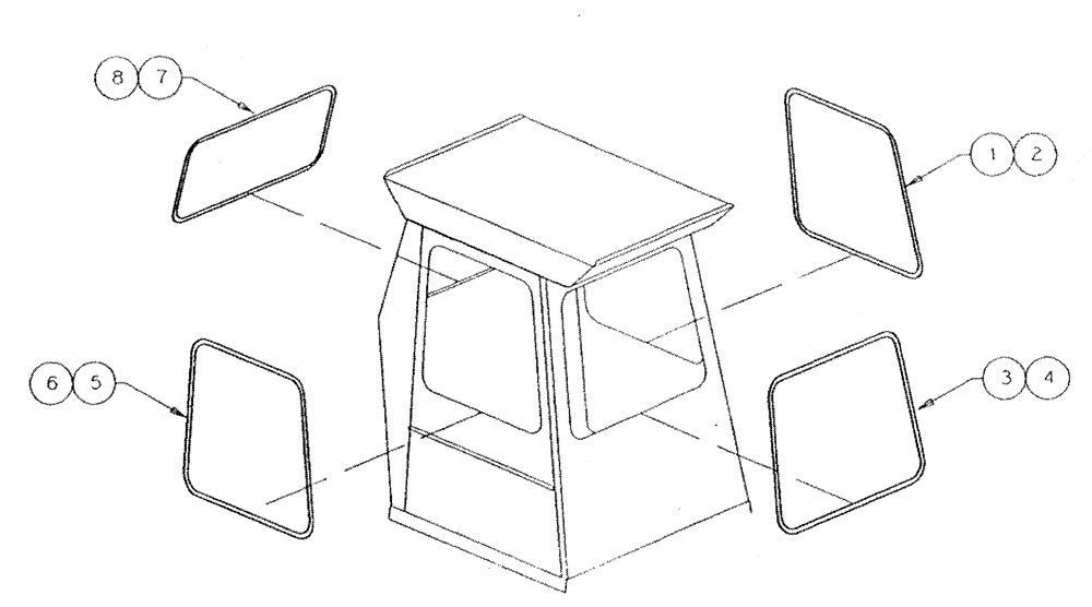 Схема запчастей Case IH PATRIOT - (02-002) - CAB - GLASS Cab Exterior