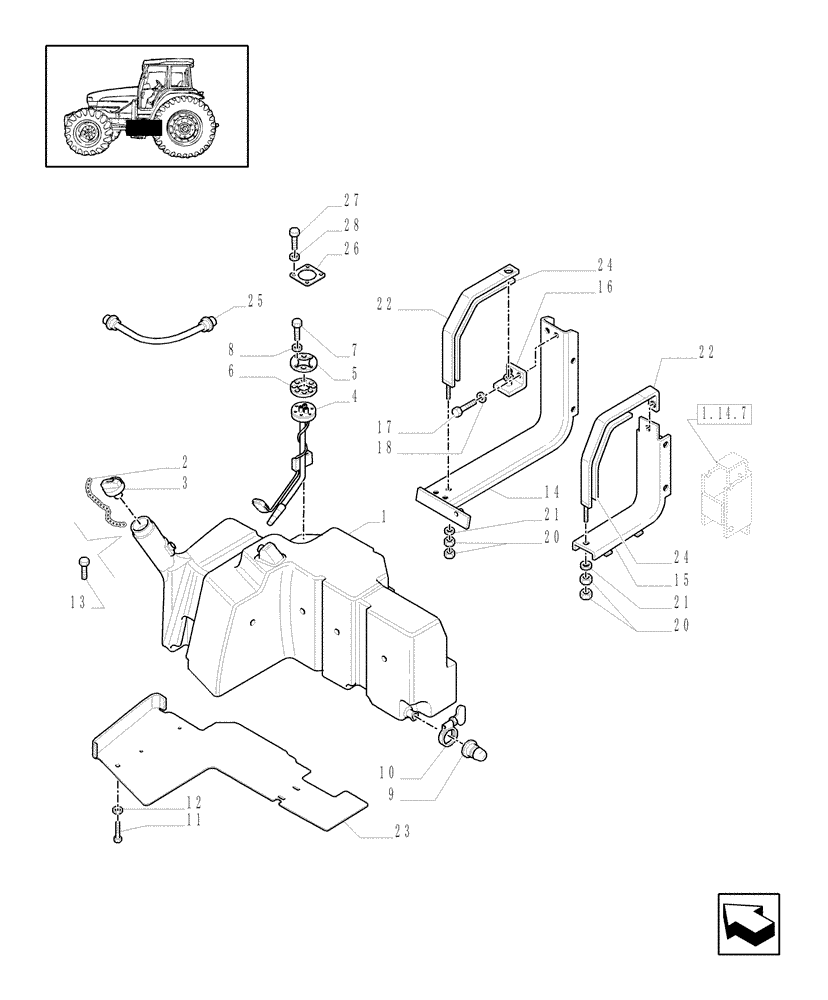 Схема запчастей Case IH MXU110 - (1.14.0/03[01]) - (VAR.009) JAPAN VERSION - FUEL TANK AND ASSOCIATED PARTS - C5533 (02) - ENGINE EQUIPMENT