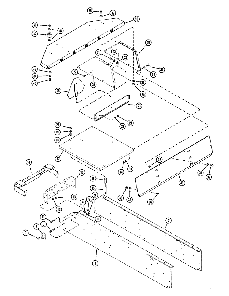 Схема запчастей Case IH 2470 - (428) - PLATFORM AND SIDE PLATES, P.I.N. 8826987 AND AFTER (09) - CHASSIS/ATTACHMENTS