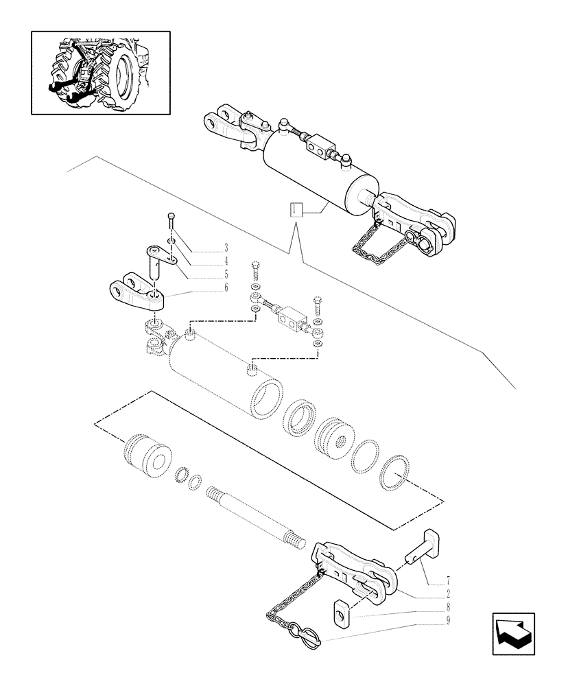 Схема запчастей Case IH MXU115 - (1.89.6/09B) - (VAR.484-790) ADJUSTABLE LIFT-ROD, PARTS (09) - IMPLEMENT LIFT