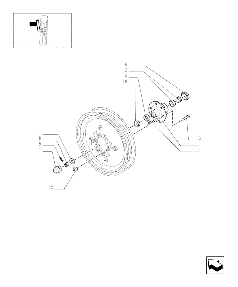 Схема запчастей Case IH MXU115 - (1.41.0[04]) - 2WD FRONT AXLE - HUB (04) - FRONT AXLE & STEERING