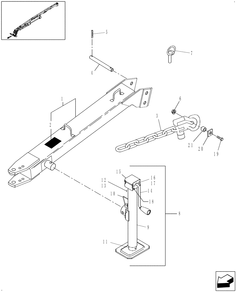 Схема запчастей Case IH DCX131 - (12.02) - NON-TRACTOR TOW BAR (12) - MAIN FRAME