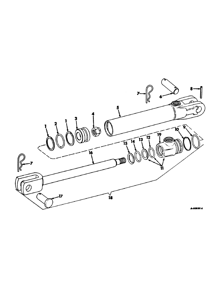 Схема запчастей Case IH 211 - (E-26) - HYDRAULIC CYLINDER, DOUBLE ACTION, 2 IN. X 8 IN. 