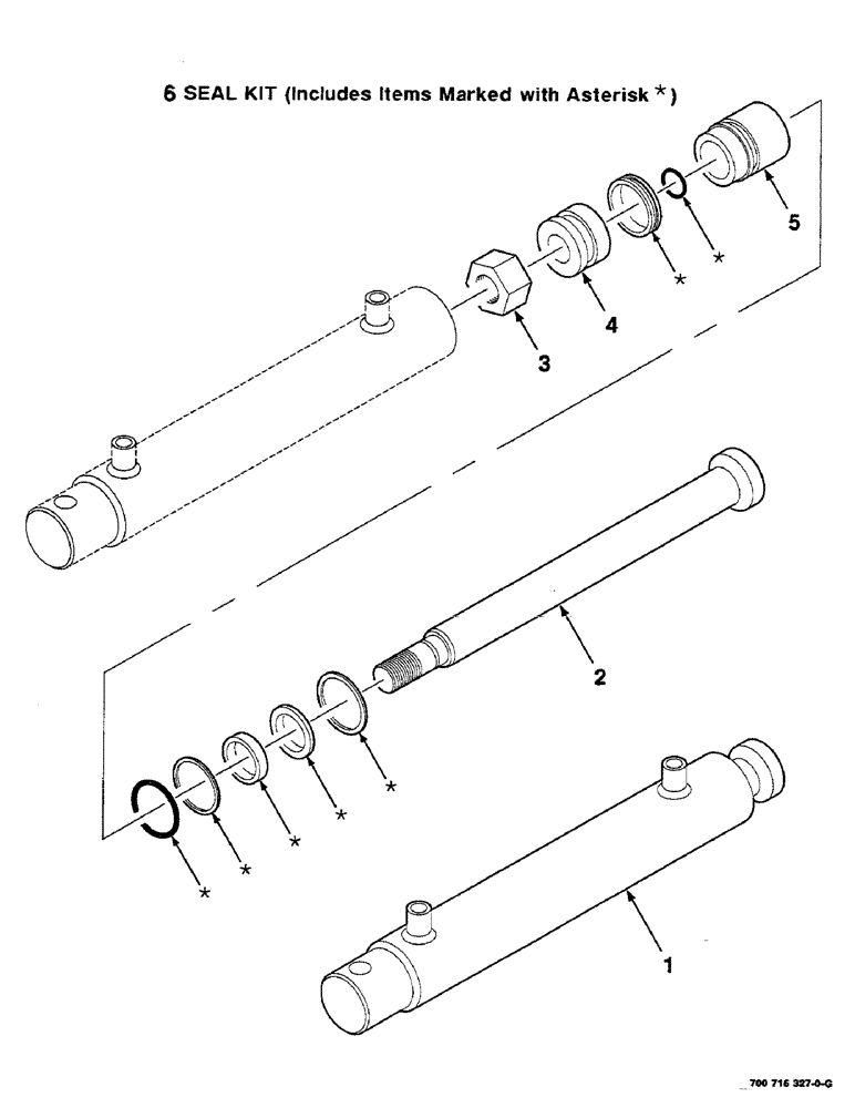 Схема запчастей Case IH RS551 - (9-24) - HYD. CYLINDER ASSY., PICKUP LIFT, 700716327 HYD. CYL. ASSY. COMPLETE, 1-1/2" BORE X 7-1/2" STROKE Decals & Attachments