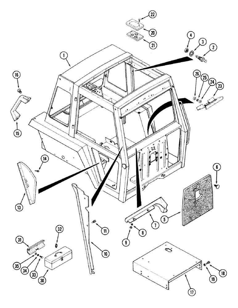 Схема запчастей Case IH 2594 - (9-104) - CAB, FRAME AND ATTACHING PARTS (09) - CHASSIS/ATTACHMENTS