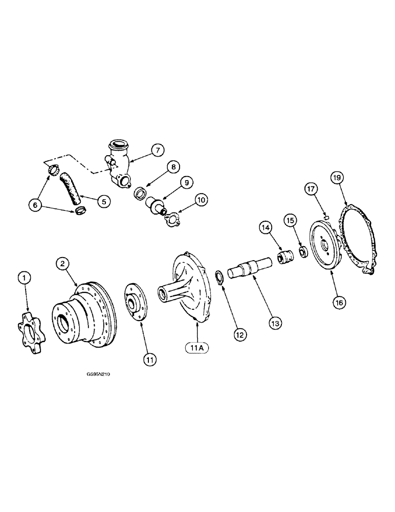 Схема запчастей Case IH DT-436 - (9D-100) - THERMOSTAT AND WATER PUMP 