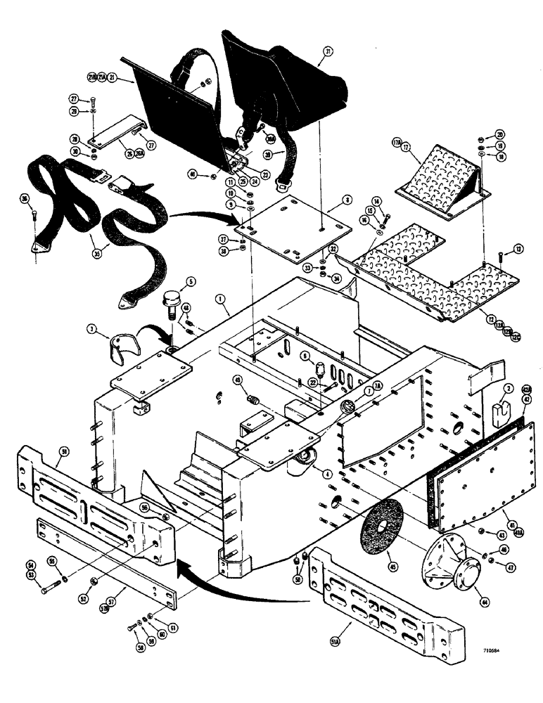 Схема запчастей Case IH 1500-SERIES - (058) - MAIN FRAME AND RELATED PARTS (39) - FRAMES AND BALLASTING