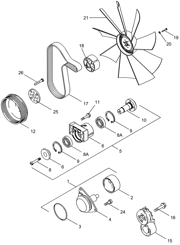 Схема запчастей Case IH 625 - (10.402.03) - WATER PUMP SYSTEM (10) - ENGINE