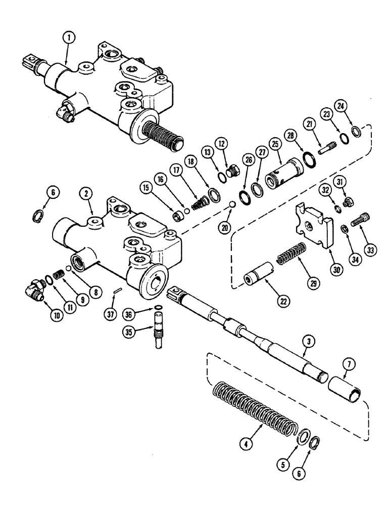 Схема запчастей Case IH 2290 - (8-474) - DEPTH AND POSITION CONTROL VALVE, TRANSMISSION SERIAL NUMBER 10211449 AND AFTER (08) - HYDRAULICS