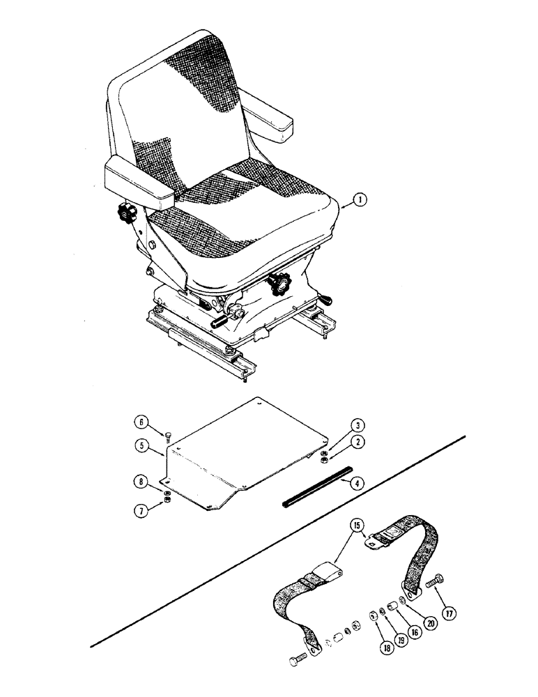 Схема запчастей Case IH 2470 - (229) - SWIVEL SEAT MOUNTING, P.I.N. 8792901 AND AFTER (09) - CHASSIS/ATTACHMENTS