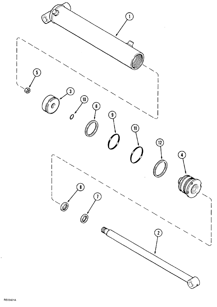 Схема запчастей Case IH 1830 - (08-008) - HYDRAULIC CYLINDER, 4 ID X 16 INCH STROKE No Description