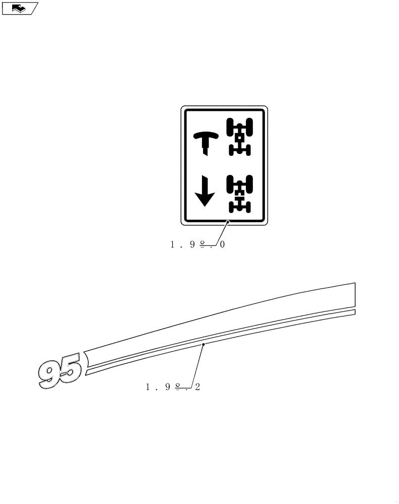 Схема запчастей Case IH FARMALL 95 - (SEC. 13) - DECALS (00) - GENERAL