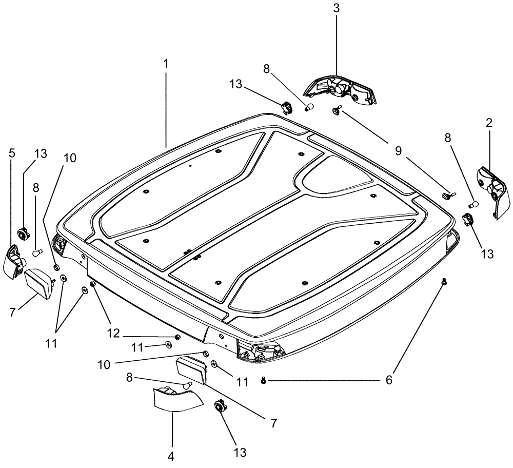 Схема запчастей Case IH MX285 - (04-32) - LAMPS - CAB ROOF (04) - ELECTRICAL SYSTEMS