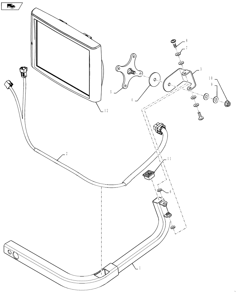 Схема запчастей Case IH 7230 - (55.440.07) - PRO 700 TOUCH SCREEN DISPLAY MOUNTING (55) - ELECTRICAL SYSTEMS