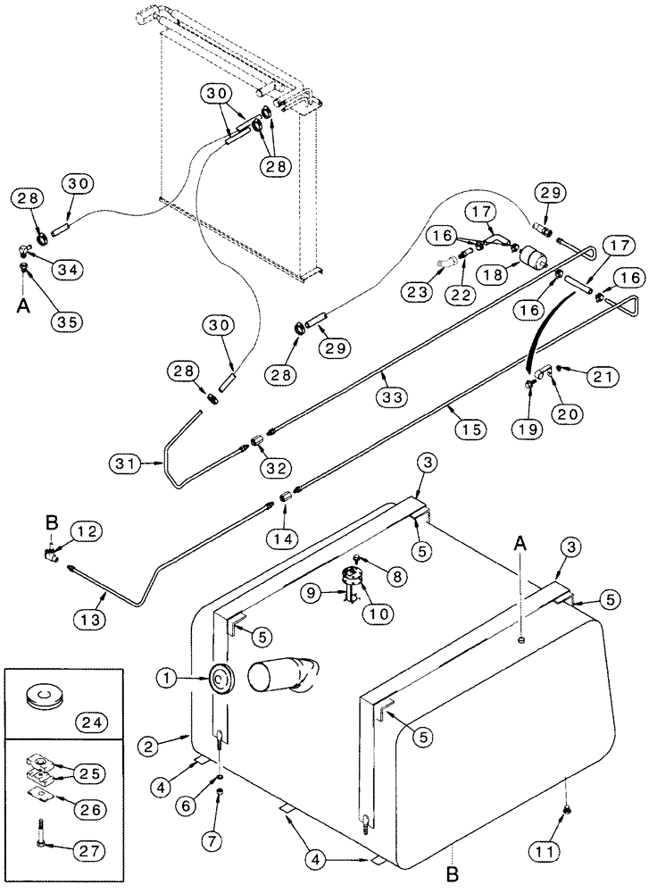 Схема запчастей Case IH 2555 - (03-01) - FUEL TANK AND LINES (02) - FUEL SYSTEM