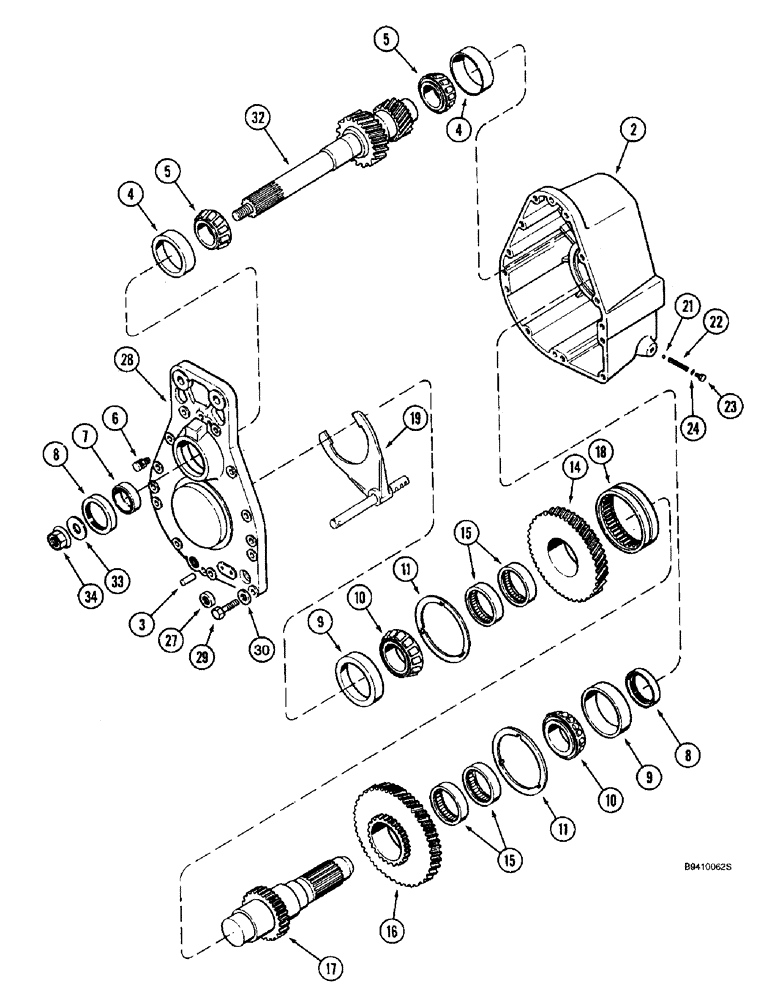 Схема запчастей Case IH 2166 - (9B-08) - ROTOR DRIVE, GEAR HOUSING (14) - ROTOR, CONCANVES & SIEVE