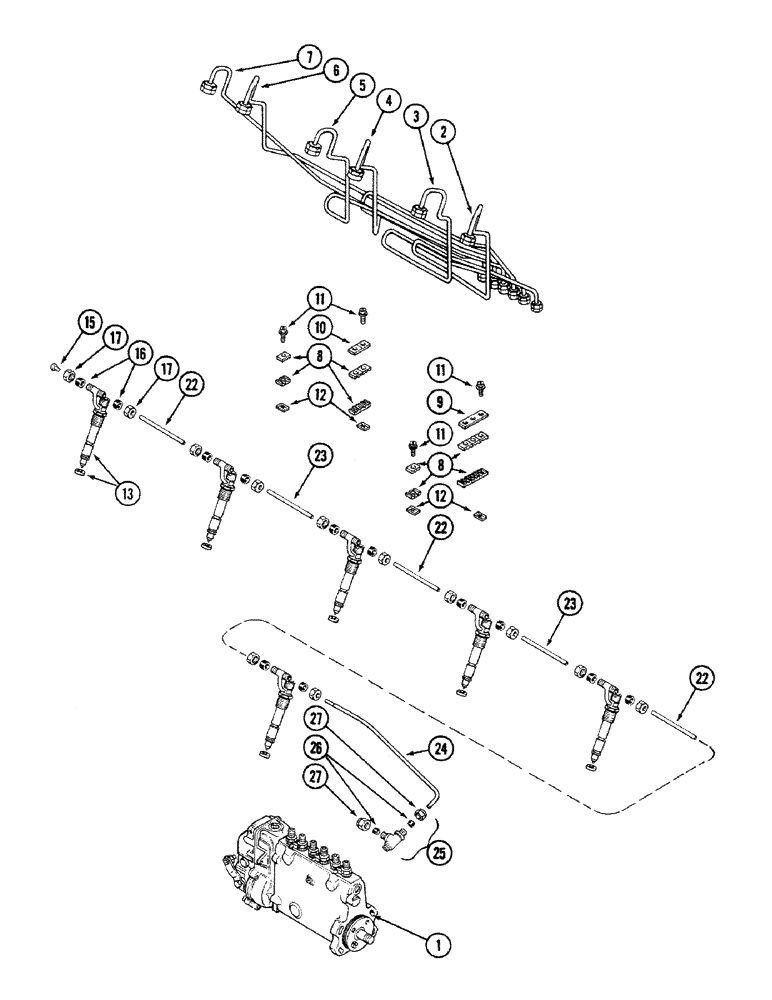 Схема запчастей Case IH 4694 - (3-056) - FUEL INJECTION SYSTEM, 504BDTI DIESEL ENGINE (03) - FUEL SYSTEM