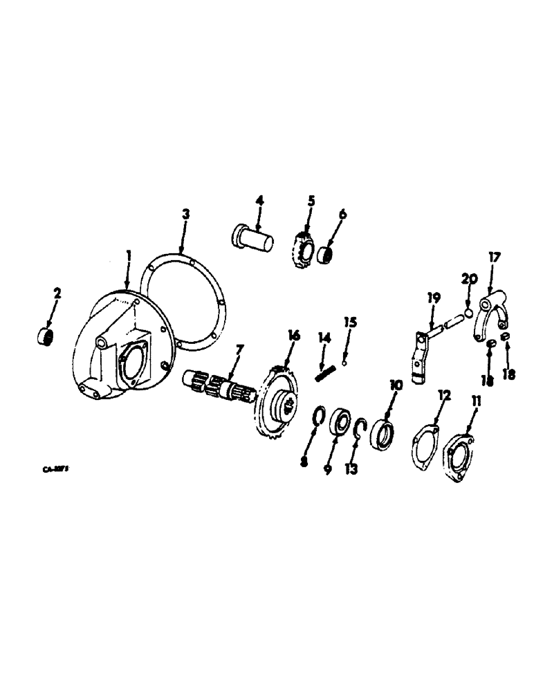 Схема запчастей Case IH 474 - (07-35) - SIDE DRIVE POWER TAKE OFF (04) - Drive Train