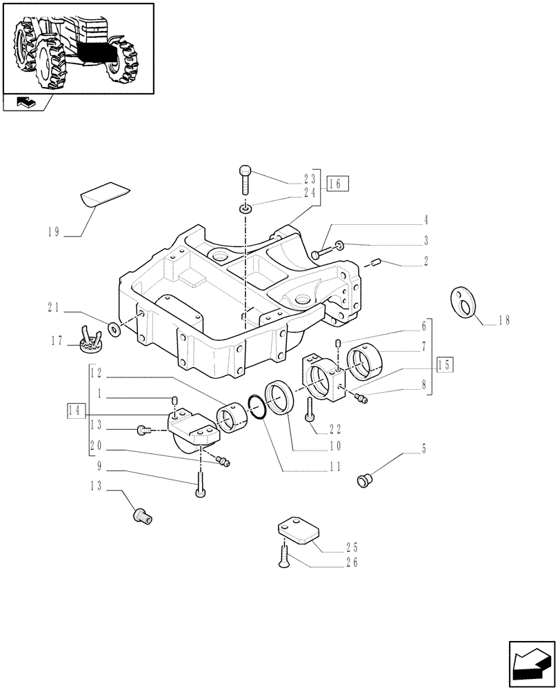 Схема запчастей Case IH FARMALL 65C - (1.21.1) - SUPPORT (03) - TRANSMISSION