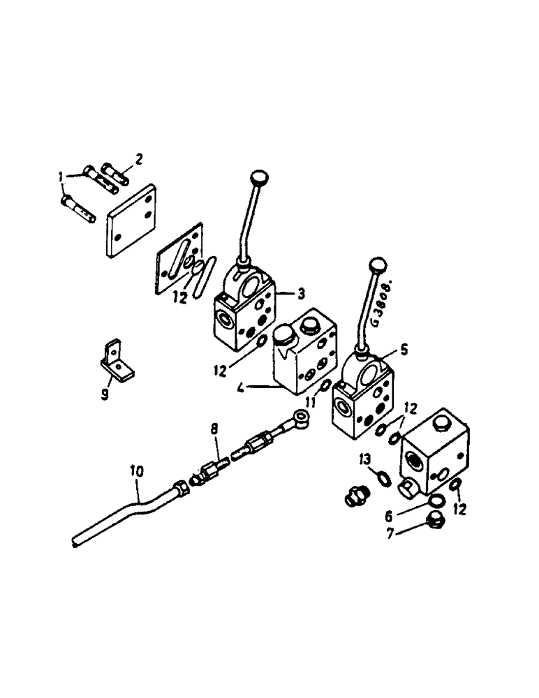 Схема запчастей Case IH 553 - (308) - BLOCK-MOUNTED CONTROL VALVES FOR HYDRAULIC MOWER (08) - HYDRAULICS