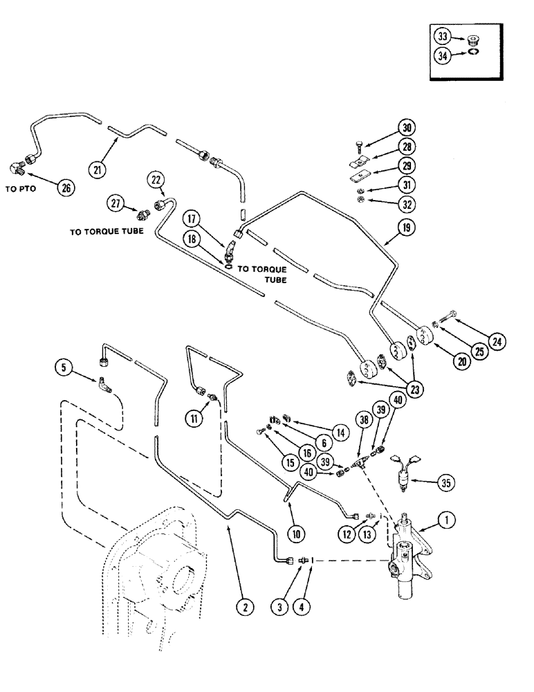 Схема запчастей Case IH 2394 - (8-002) - PTO HYDRAULICS (08) - HYDRAULICS