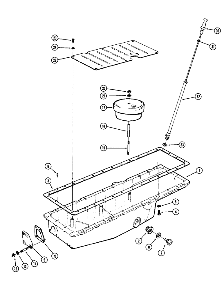 Схема запчастей Case IH 2870 - (034) - OIL PAN AND DIPSTICK, 674 CUBIC INCH DIESEL ENGINE (02) - ENGINE