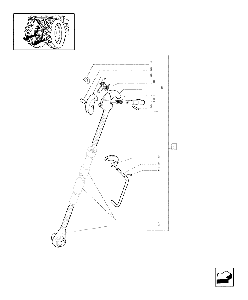 Схема запчастей Case IH JX100U - (1.89.6/06A) - (VAR.922) THREE POINT HITCH W/QUICK ATTACH ENDS BREAKDOWN (09) - IMPLEMENT LIFT