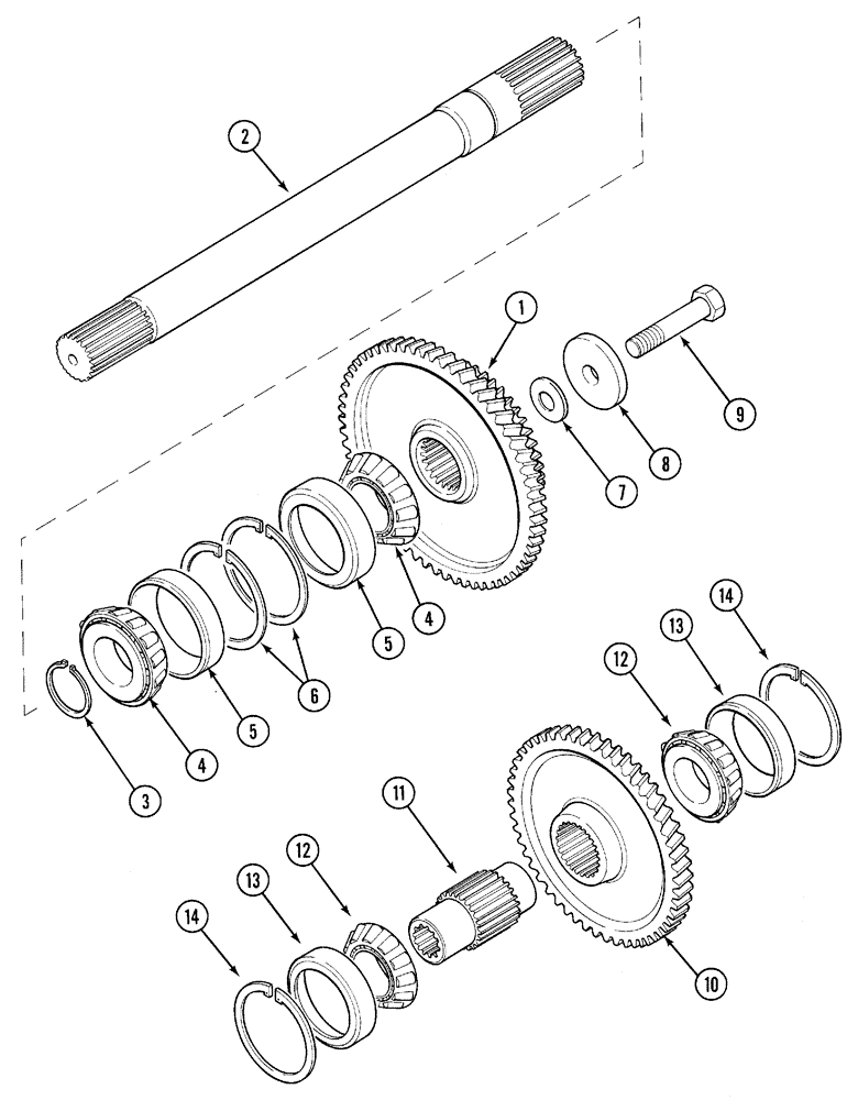 Схема запчастей Case IH 5240 - (6-078) - PTO AND OIL PUMP DRIVE (06) - POWER TRAIN