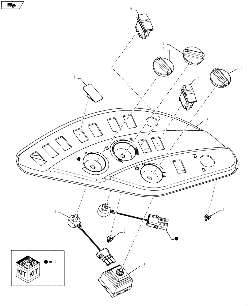 Схема запчастей Case IH 3230 - (50.206.07) - PACKAGE, AUTO TEMP CONTROL (50) - CAB CLIMATE CONTROL