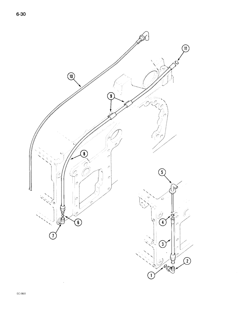 Схема запчастей Case IH 895 - (6-030) - REAR FRAME, OIL LEVEL GAUGE, TRACTOR WITHOUT CAB (06) - POWER TRAIN