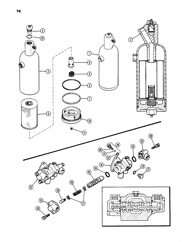 Схема запчастей Case IH 1170 - (076) - A61459 OIL FILTER (05) - STEERING