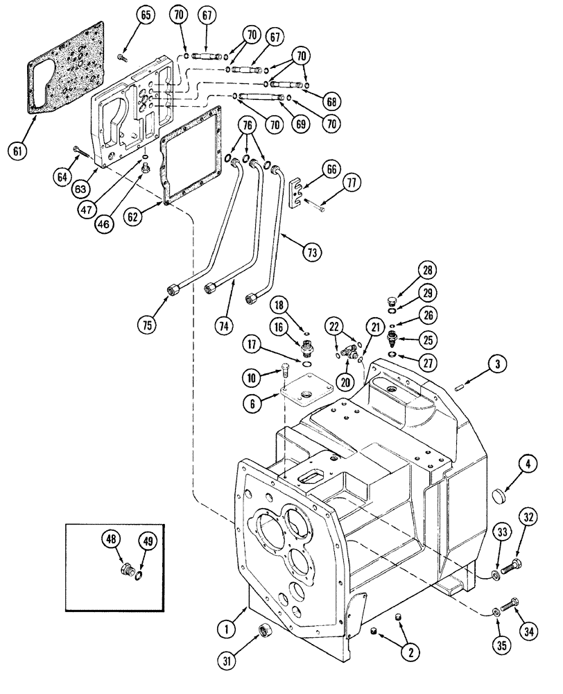 Схема запчастей Case IH 7220 - (6-002) - CLUTCH HOUSING (06) - POWER TRAIN