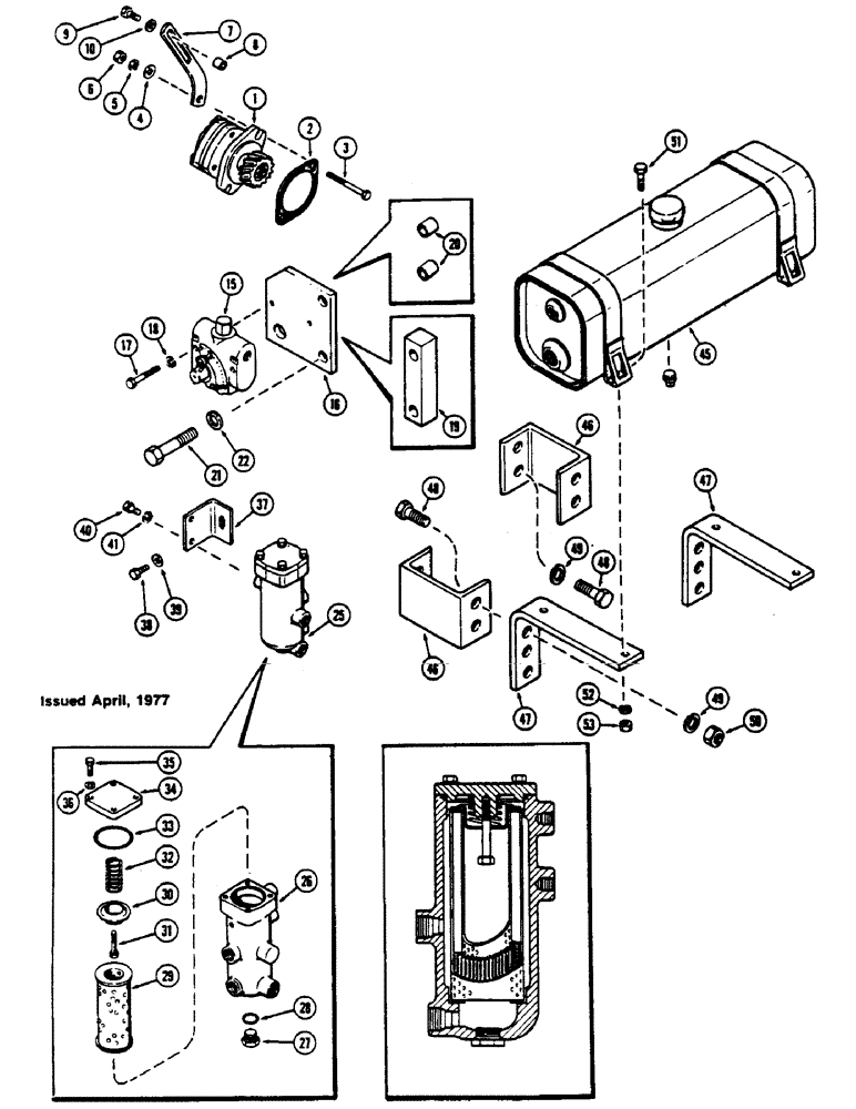 Схема запчастей Case IH 1175 - (167C) - AUXILIARY HYDRAULIC PUMP KIT (08) - HYDRAULICS