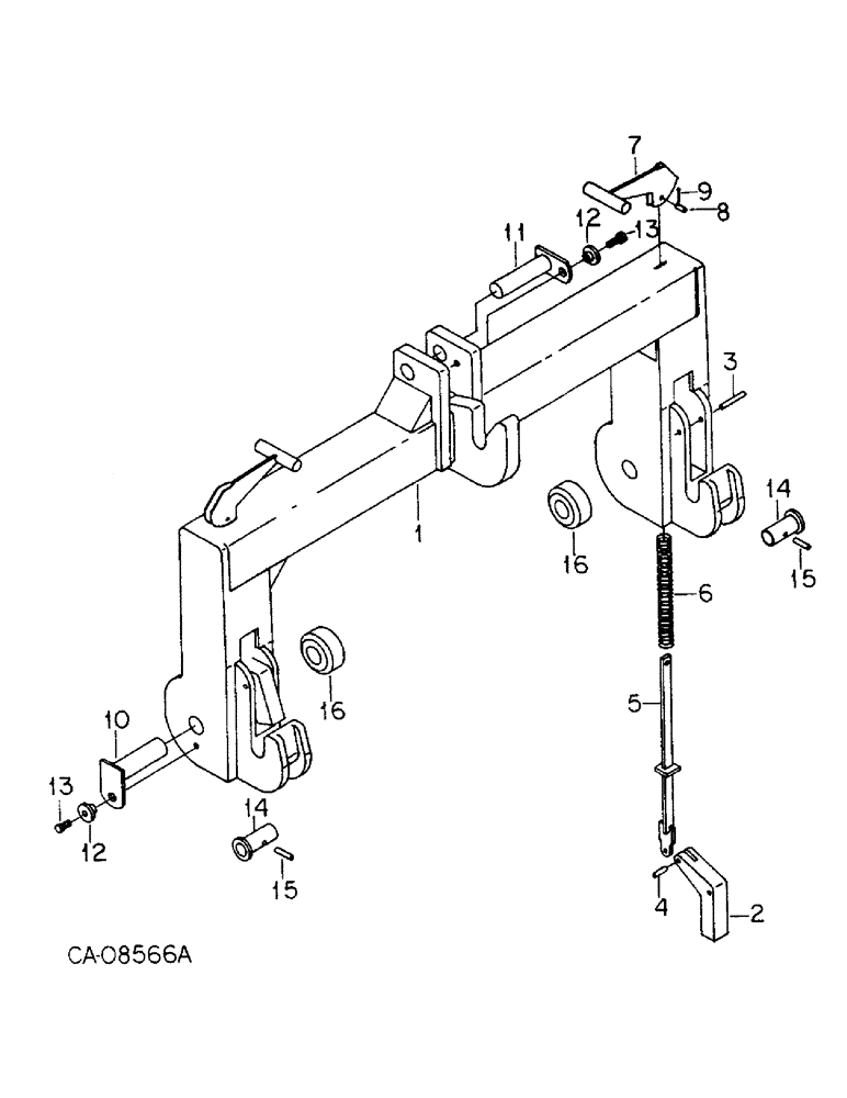 Схема запчастей Case IH 6388 - (09-12) - FRAME, CATEGORY III QUICK COUPLER ASSEMBLY (12) - FRAME