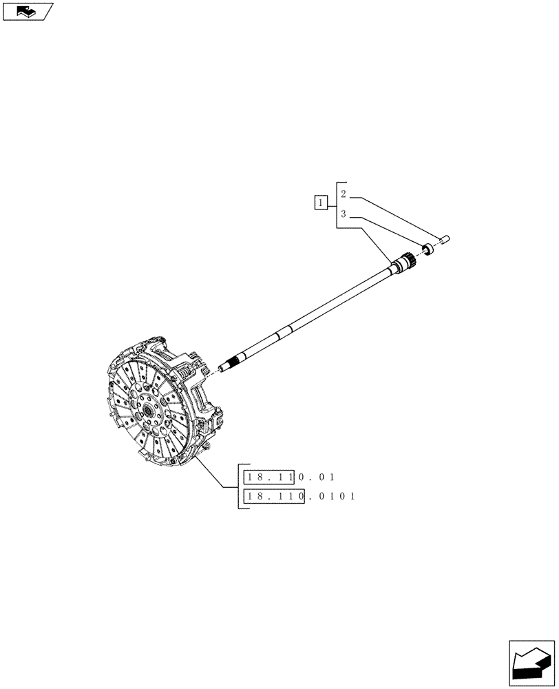 Схема запчастей Case IH FARMALL 75C - (31.112.0101[01]) - POWER TAKE-OFF (540-540E RPM) FOR POWER SHUTTLE - SHAFT (VAR.334804 / 743519; VAR.336814 / 743566) (31) - IMPLEMENT POWER TAKE OFF