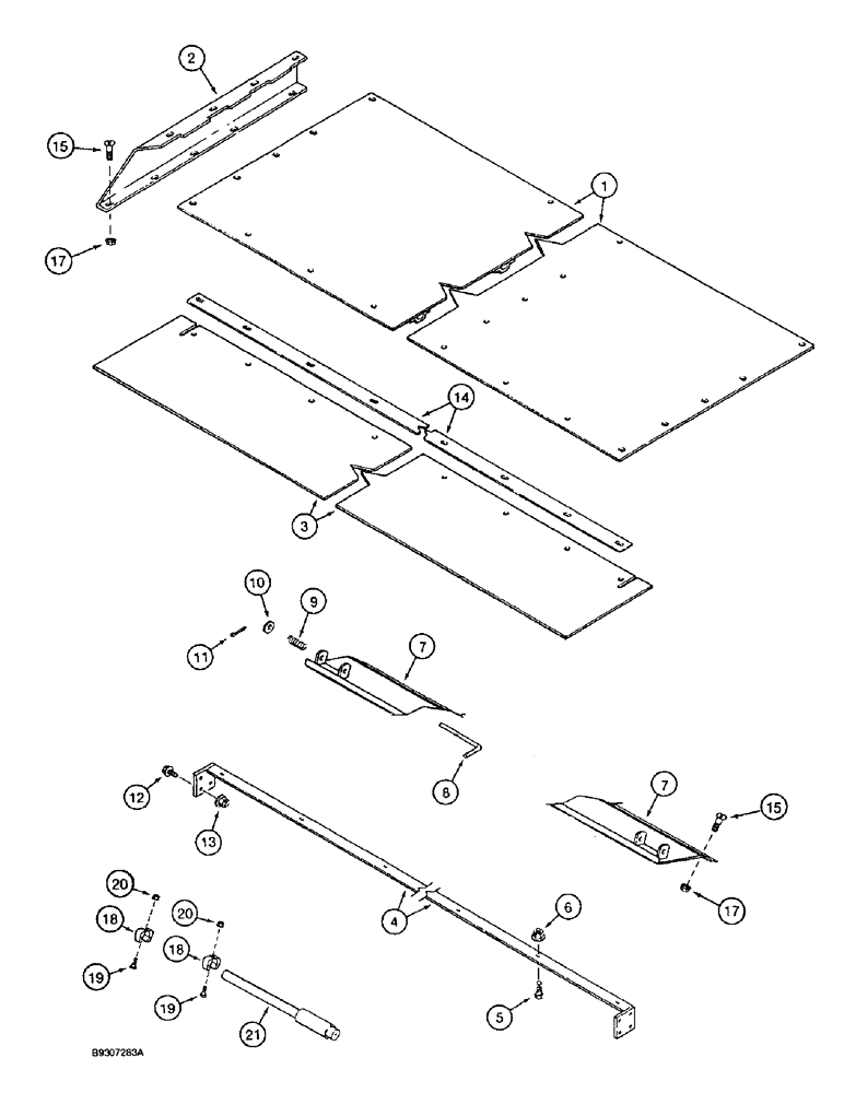 Схема запчастей Case IH 1644 - (9D-20) - TAILINGS AUGER TROUGH PANEL (16) - GRAIN ELEVATORS & AUGERS