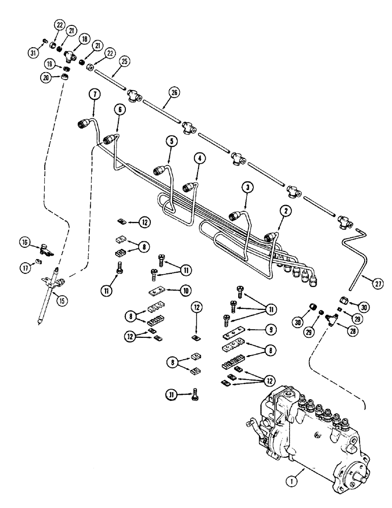 Схема запчастей Case IH 1370 - (060) - FUEL INJECTION SYSTEM, (504BDT) DIESEL ENGINE (03) - FUEL SYSTEM