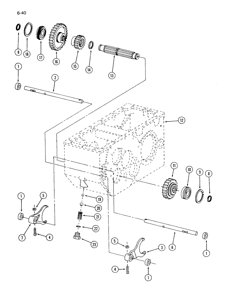 Схема запчастей Case IH 1640 - (6-40) - TRANSMISSION MAIN SHAFT (03) - POWER TRAIN