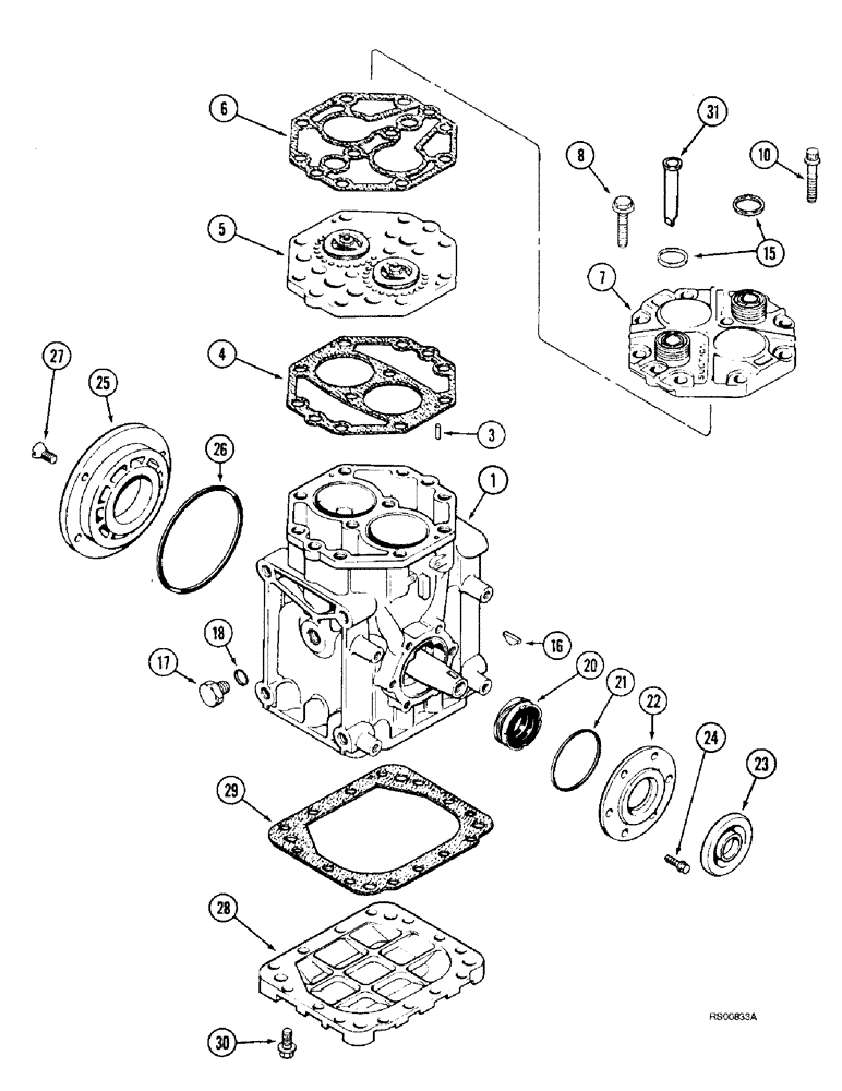 Схема запчастей Case IH 1680 - (9G-48) - HEATING AND AIR CONDITIONING SYSTEM, COMPRESSOR (10) - CAB & AIR CONDITIONING