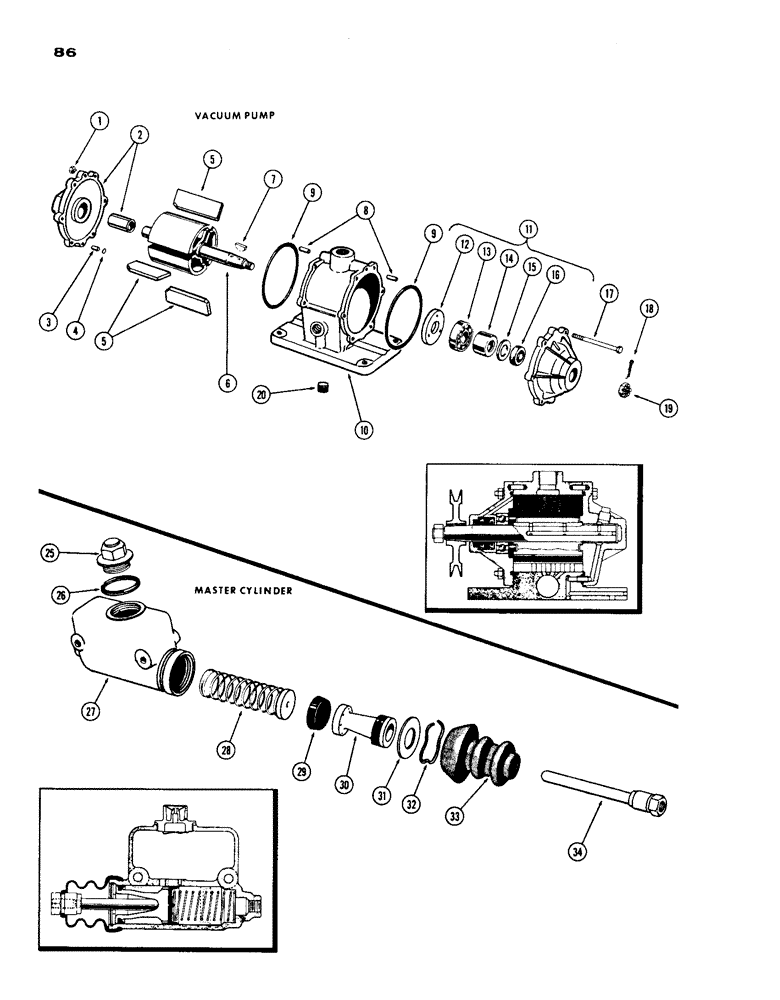 Схема запчастей Case IH 1200 - (086) - VACUUM PUMP (07) - BRAKES