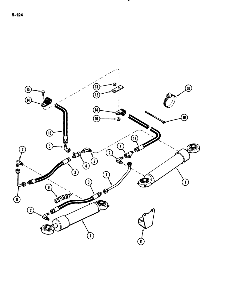 Схема запчастей Case IH 2294 - (5-124) - STEERING SYSTEM, MFD TRACTORS, CARRARO AXLE (05) - STEERING