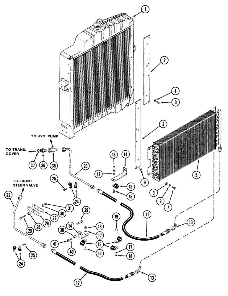 Схема запчастей Case IH 4694 - (8-304) - HYDRAULIC OIL COOLER (08) - HYDRAULICS