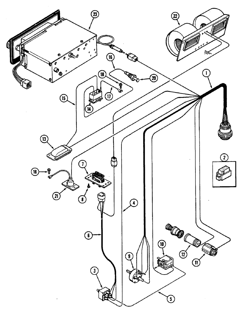 Схема запчастей Case IH 2290 - (4-108) - CAB HEADLINER WIRING, CAB SERIAL NUMBER 12008153 THROUGH 12045750 (04) - ELECTRICAL SYSTEMS